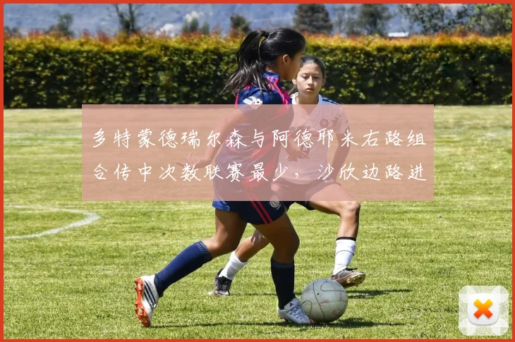 多特蒙德瑞尔森与阿德耶米右路组合传中次数联赛最少,沙欣边路进攻单一
